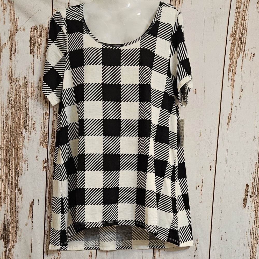 LuLaRoe Classic T Houndstooth Black and White Pattern NWT Size XL